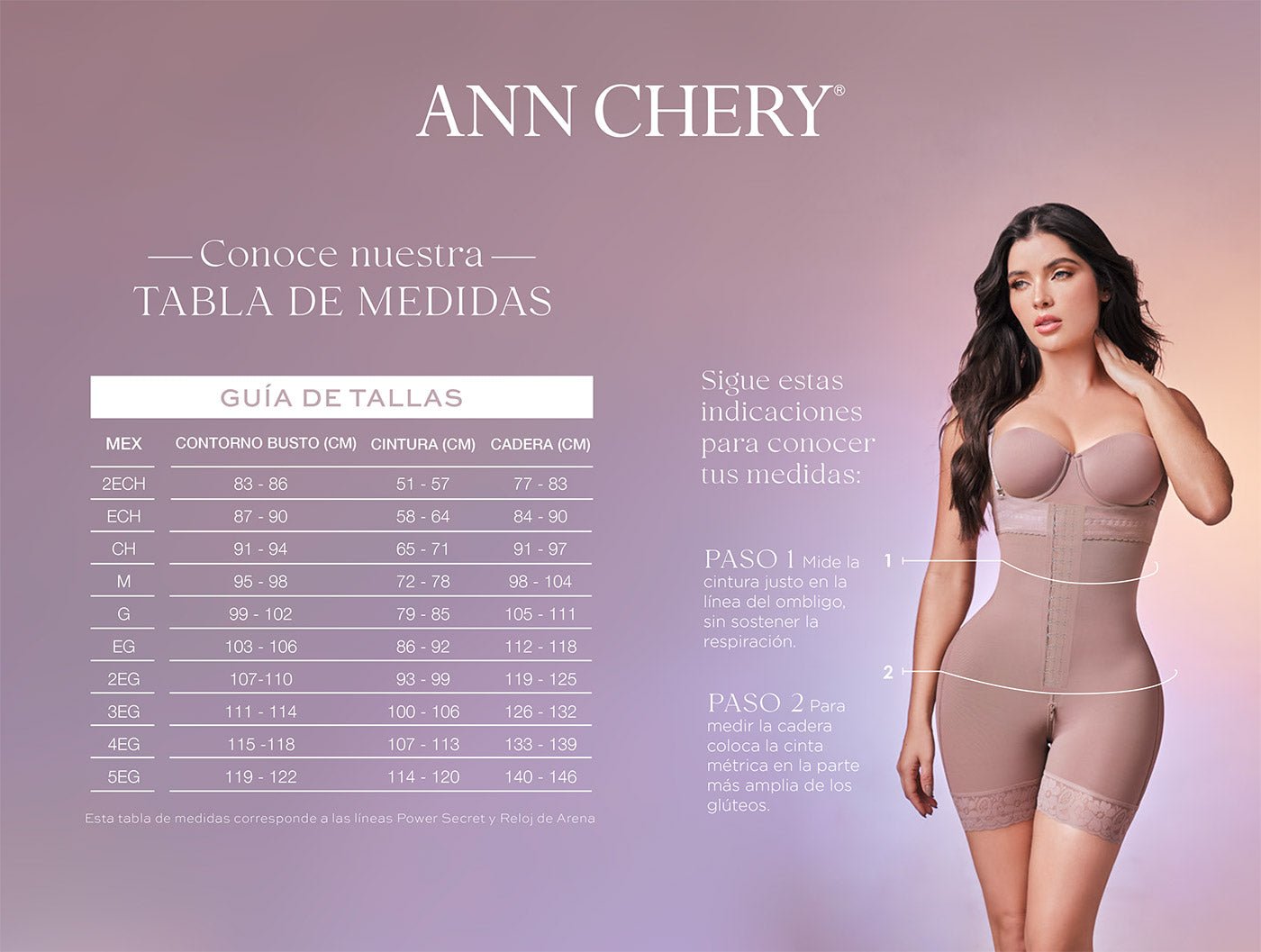 Cinturilla de látex 3 broches para moldear cintura tipo reloj de arena – Ann Chery 5280 - Oraenatura