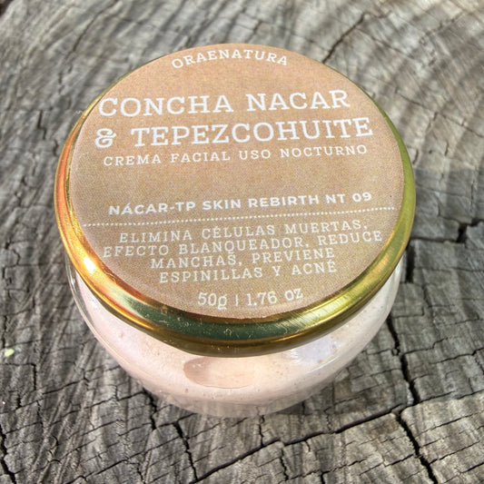 Crema facial de Concha Nacar con Tepezcohuite - Uso Nocturno